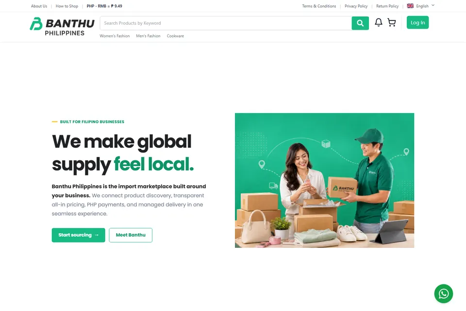 Banthu Philippines about us landing page hero section.