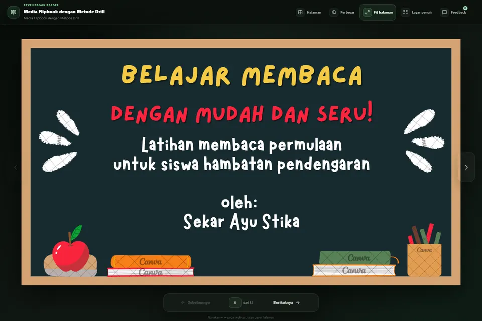RZKFlipbook public PDF reader interface with toolbar actions.
